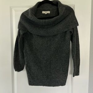 Loft size M Charcoal Gray cowl Neck Sweater